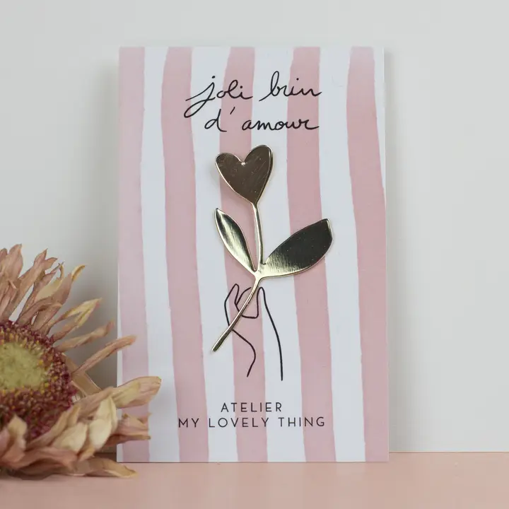 PIN'S EN LAITON JOLI BRIN D AMOUR – Image 2