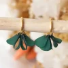 BOUCLES D OREILLES TULA VERT MAT