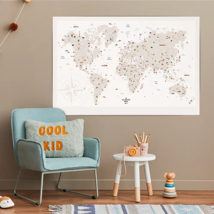 AFFICHE CARTE DU MONDE