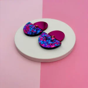 BOUCLES D OREILLES ODETTE MAGENTA - MULTICOLORE
