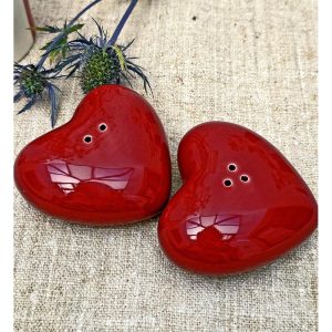 SALIERE & POIVRIERE CŒUR ROUGE
