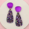 BOUCLES D OREILLE HENRIETTE VIOLET MIROIR - CONFETTIS MULTI