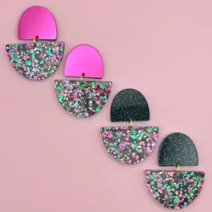 Boucles d'oreilles Odette  Magenta  Confettis – Image 4