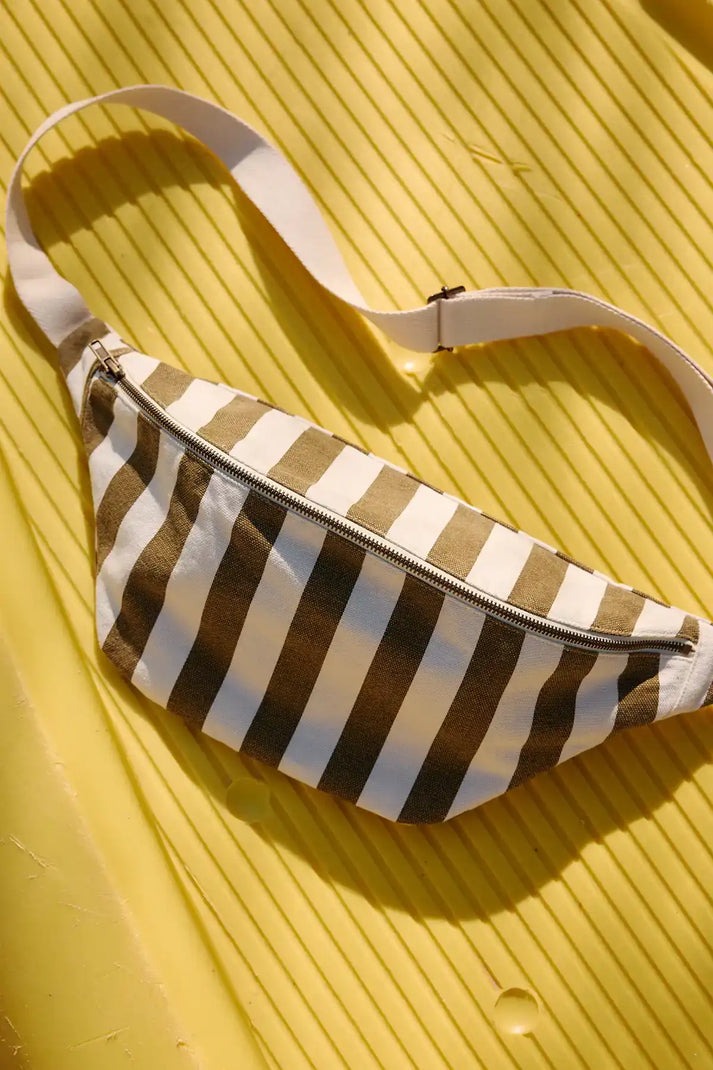 BANANE RAYURE GREIGE/ OLIVE – Image 2