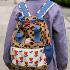 SAC A DOS LEOPARD AND FLOWERS
