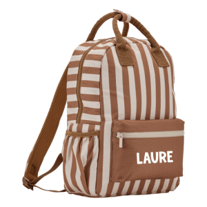 SAC A DOS BEIGE RAYURES MARRON – Image 3