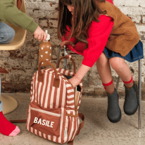 Alternative view of SAC A DOS BEIGE RAYURES MARRON
