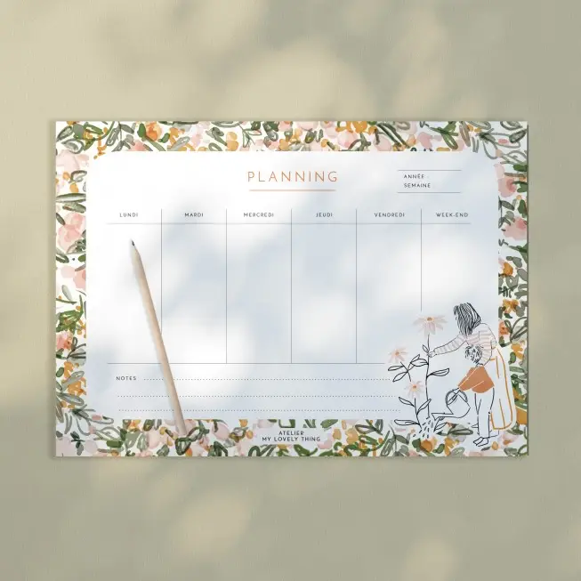 PLANNING HEBDOMADAIRE DETACHABLE FLOWERS