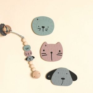 ATTACHE TETINE  ANIMALS PINK