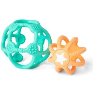 SET 2 BALLES SENSORIEL VERTE ORANGE – Image 3