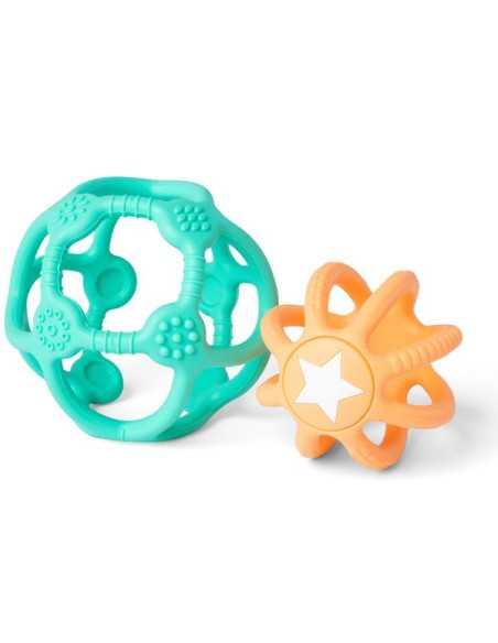 SET 2 BALLES SENSORIEL VERTE ORANGE – Image 3