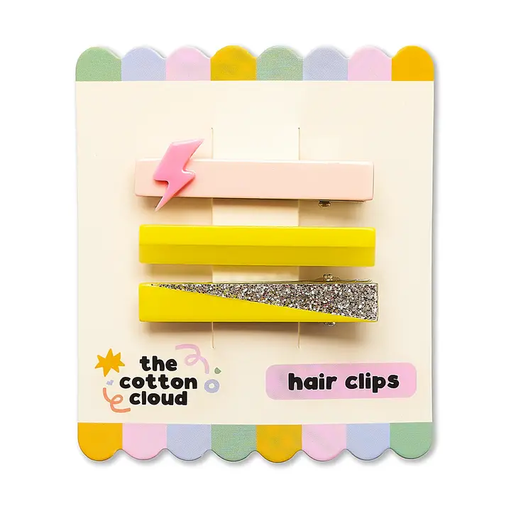 SET 3 BARRETTES THUNDER