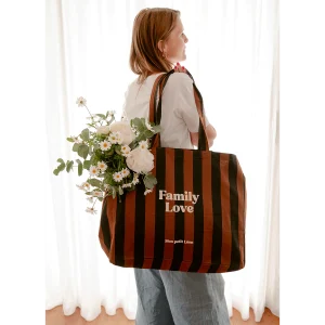 SAC CABAS RAYURE FONCE