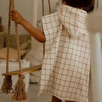 PONCHO GAZE DAMIER BISOUS MOUILLES