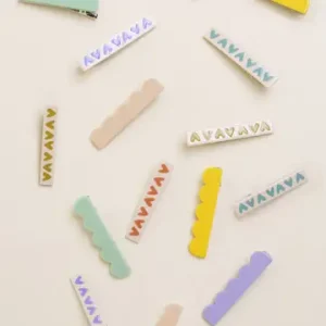 SET 2 BARRETTES MAXI STRIPES LEMON – Image 3