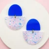 Boucles d'oreilles Odette  Bleu Neon Terrazzo
