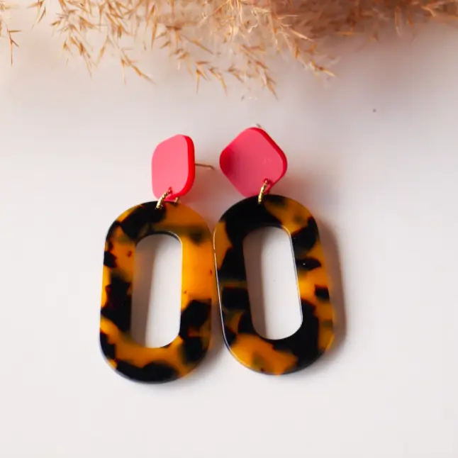 BOUCLES D OREILLES MINA ROUGE CLOU