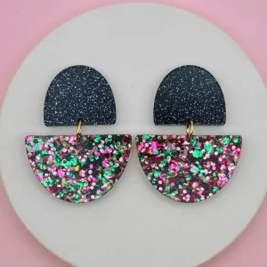 Alternative view of Boucles d'oreilles Odette  Noir Confettis