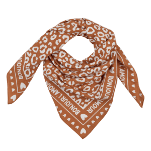 Alternative view of FOULARD ADULTE MARRON LEOPARD BLANC