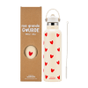 GOURDE 600 ML CREME COEURS ROUGES