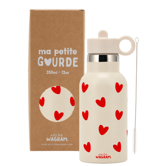 GOURDE 350 ML CREME COEURS ROUGES