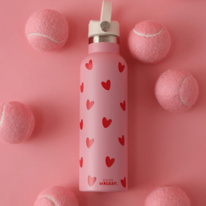 GOURDE 600 ML ROSE CŒURS ROUGE