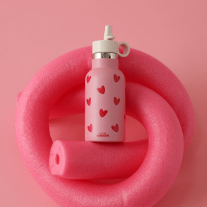 GOURDE 350 ML ROSE CŒURS ROUGE