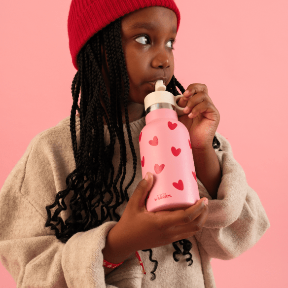 GOURDE 350 ML ROSE CŒURS ROUGE – Image 3