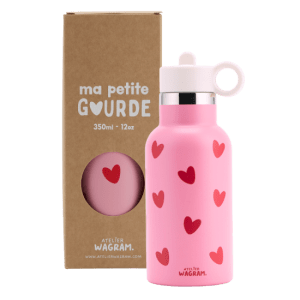 Alternative view of GOURDE 350 ML ROSE CŒURS ROUGE