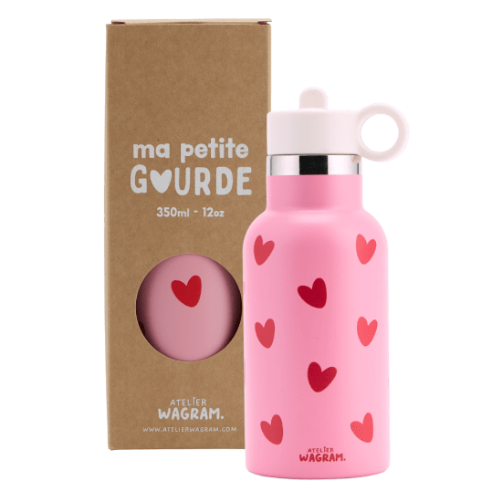 GOURDE 350 ML ROSE CŒURS ROUGE – Image 2