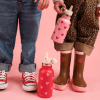 GOURDE 350 ML ROUGE CŒURS ROSE