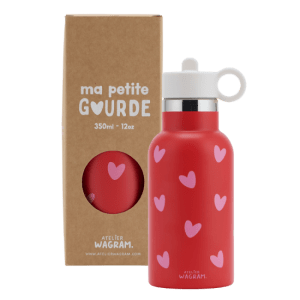 Alternative view of GOURDE 350 ML ROUGE CŒURS ROSE