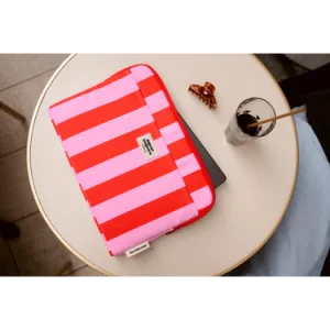 HOUSSE ORDINATEUR RAYURES ROSE ET ROUGE – Image 3