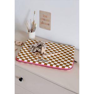 HOUSSE ORDINATEUR DAMIER CARAMEL