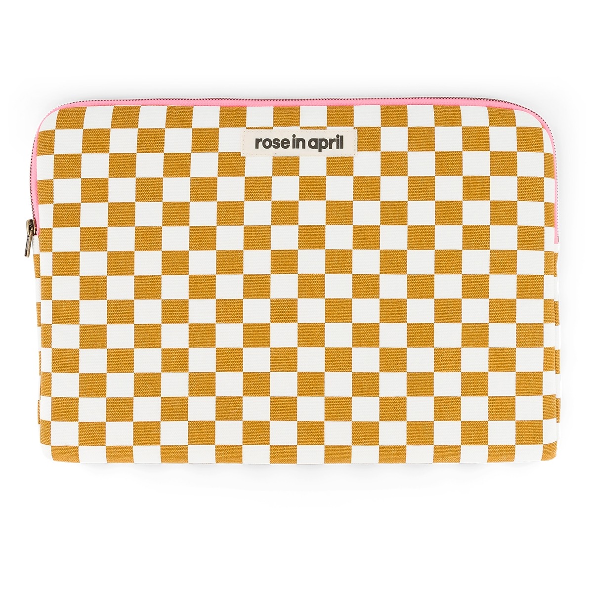 HOUSSE ORDINATEUR DAMIER CARAMEL – Image 2