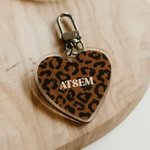 PORTE CLE LEOPARD MARRON ATSEM