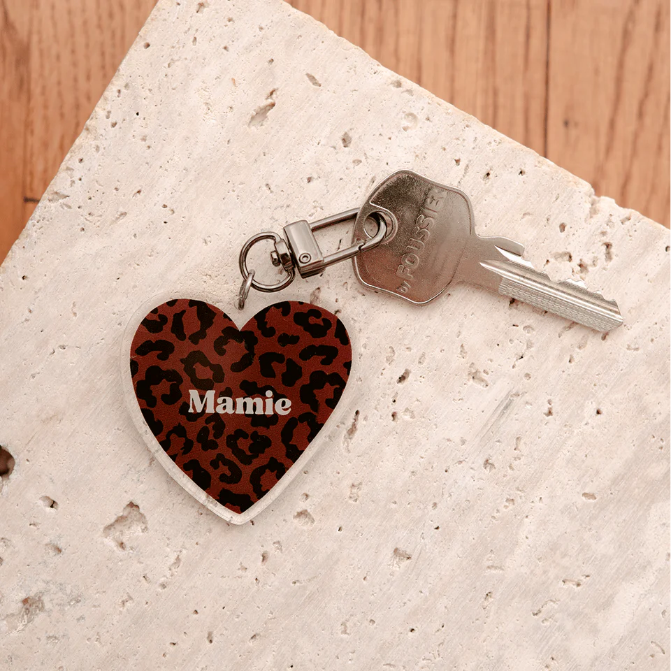 PORTE CLE LEOPARD MAMIE