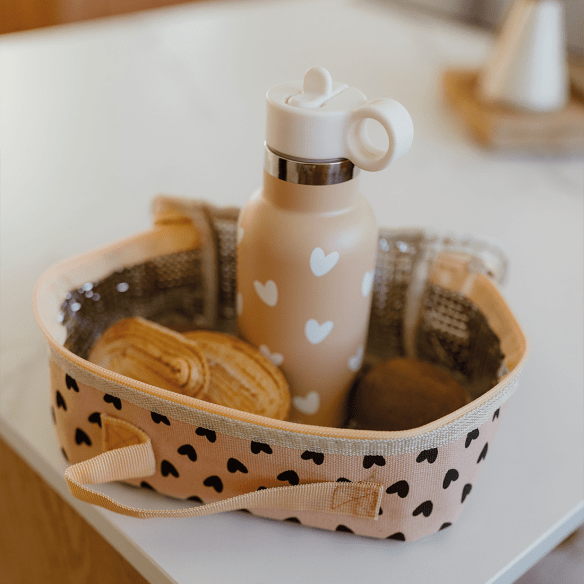 SAC ISOTHERME GOUTER TOILE CŒUR SAUMON – Image 2