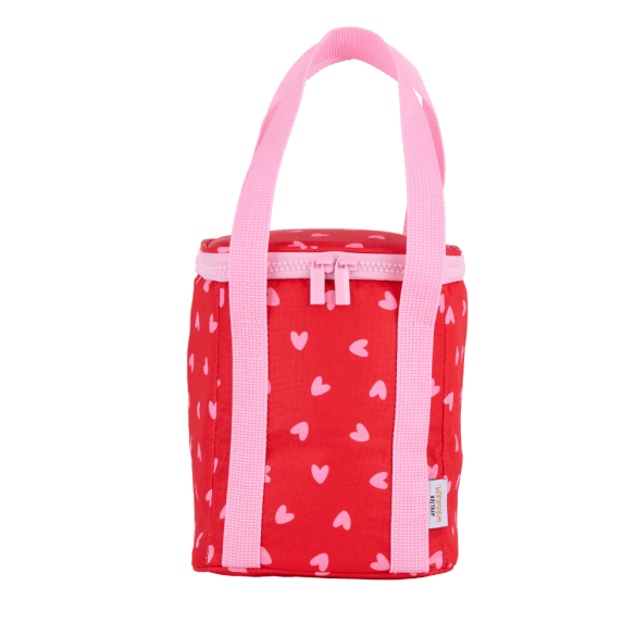 SAC ISOTHERME CŒUR ROSE FOND ROUGE