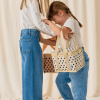 SAC ISOTHERME TRANSPORT TOILE COEURS ECRU
