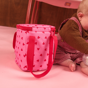 SAC ISOTHERME CŒUR ROUGE FOND ROSE
