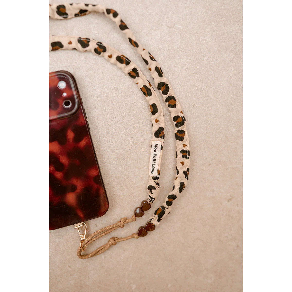 SANGLE TELEPHONE LEOPARD CŒUR – Image 4