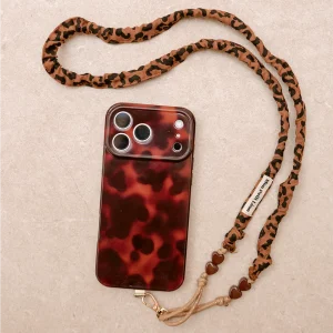 SANGLE TELEPHONE LEOPARD CORDON BEIGE
