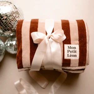 Alternative view of SERVIETTE DE BAIN RAYURES MARRONS NOIRES