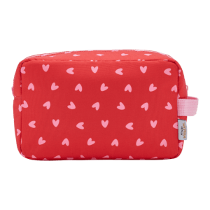 TROUSSE DE TOILETTE CŒUR ROSE FOND ROUGE MAMAN