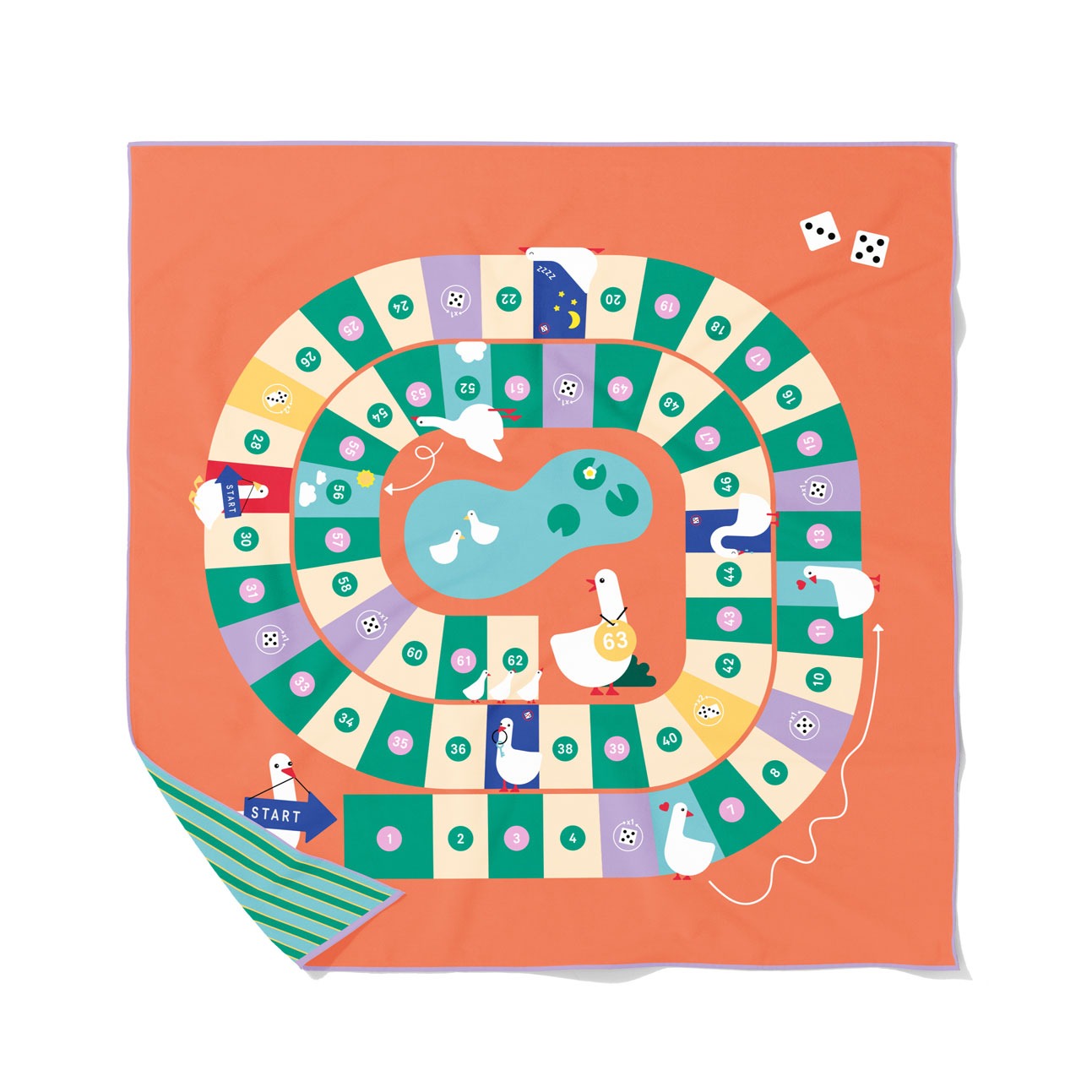 SERVIETTE PLAY TOWEL XL JEU DE L OIE 180X180 – Image 4