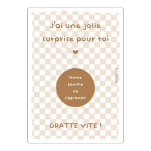 CARTE A GRATTER ANNONCE NOTRE FAMILLE VA S AGRANDIR