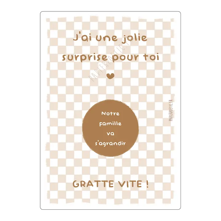 CARTE A GRATTER ANNONCE NOTRE FAMILLE VA S AGRANDIR