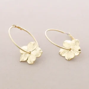 BOUCLES OREILLES FLEURS DORE – Image 3