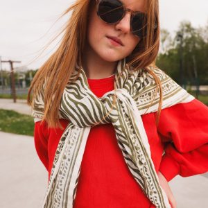 FOULARD ZEBRE KAKI